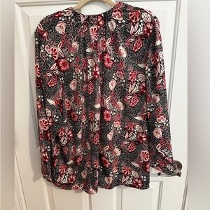 Floral Black and Red Women's Top